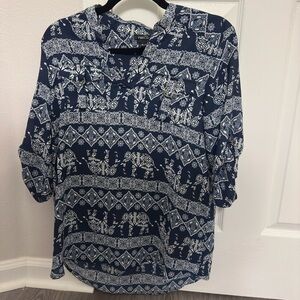 Navy/white Rue21 Blouse